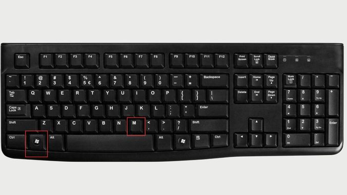 Phương pháp quay về màn hình chính trên máy tính sử dụng tổ hợp phím Windows + M